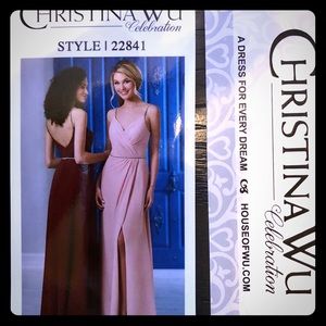 / CHRISTINA WU Chiffon Dress in ‘ROSE’ /